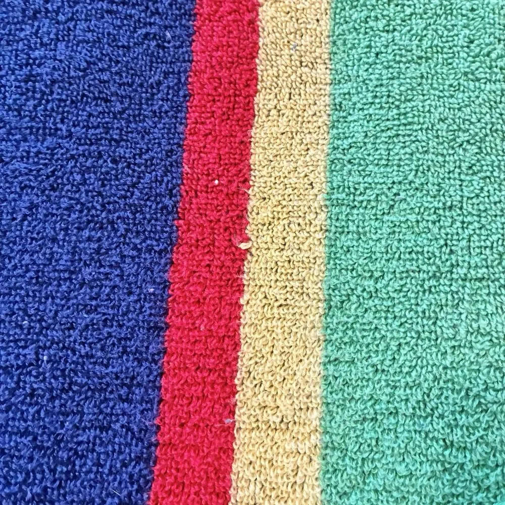 VTG Ralph Lauren Large Towel Polo Striped Blue Green Yellow Red 36